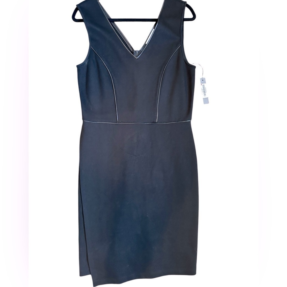 NWT Tart Black Aliyah Dress Size L| $174 Retail Sleek V-Neck Sheath A163